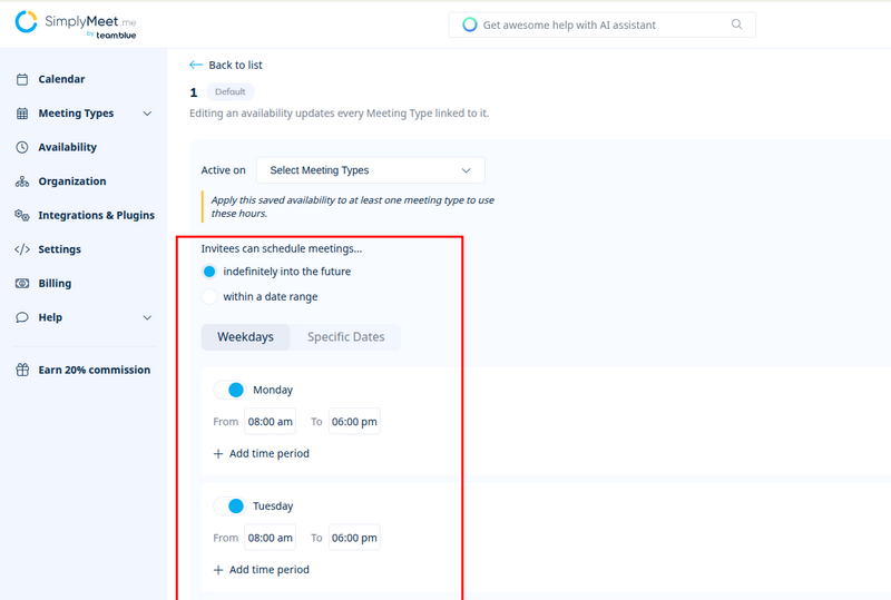 File:Centralized Availability Schedule settings.png